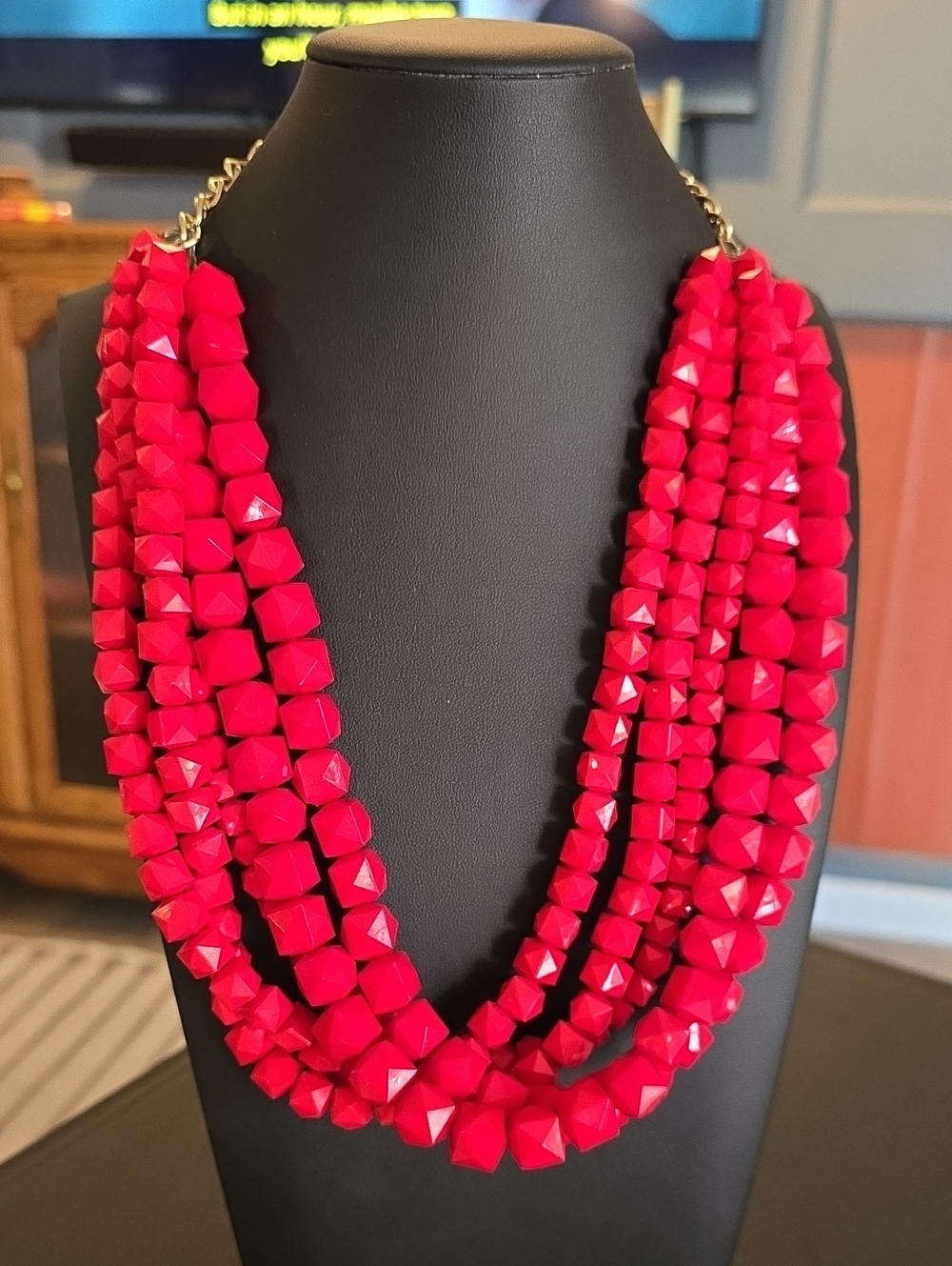 Bold Multi-Strand Red Beaded Necklace - Women Jewelry